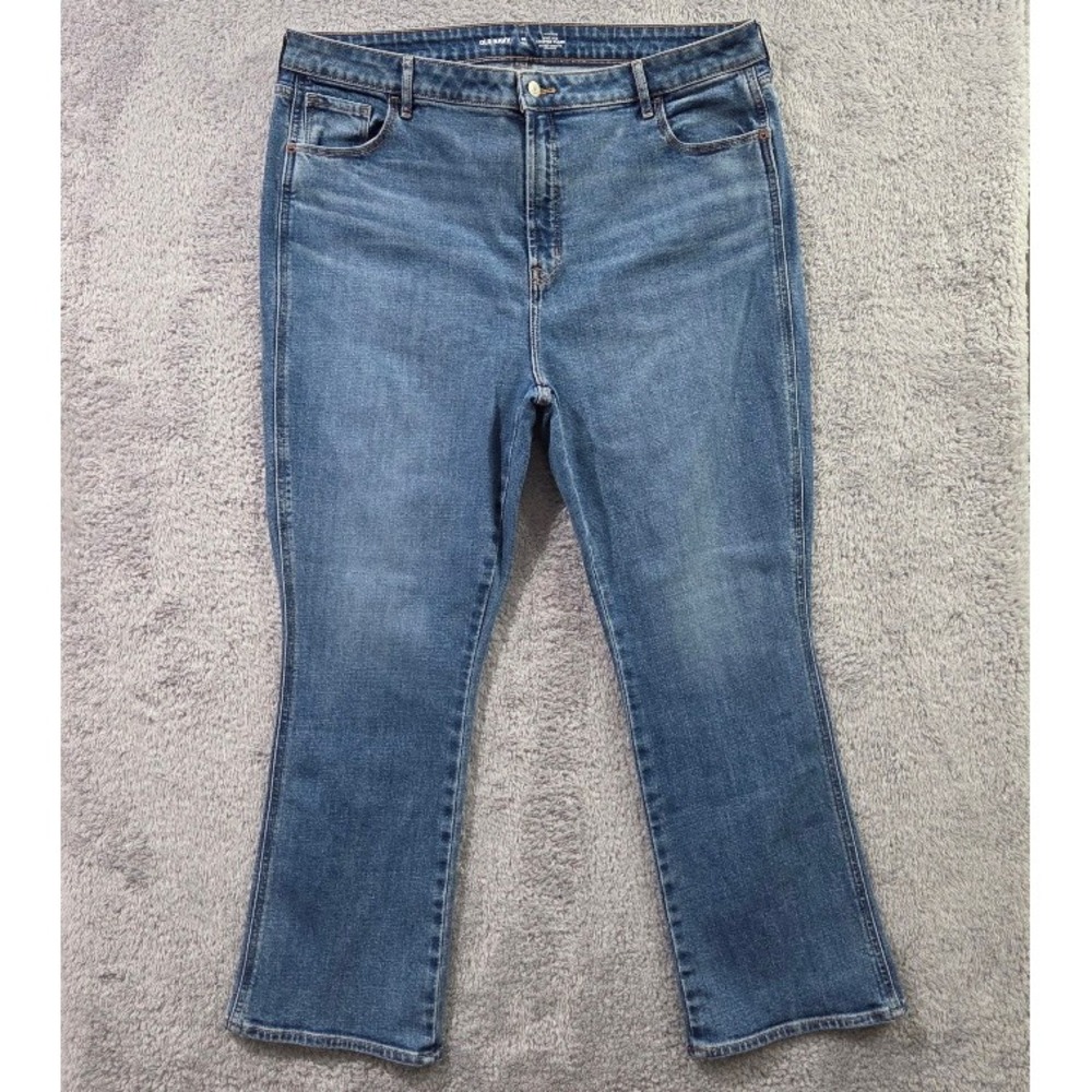 Old Navy Jeans Womens 18 Tall Blue High Rise Vintage Cropped Flare Stretch